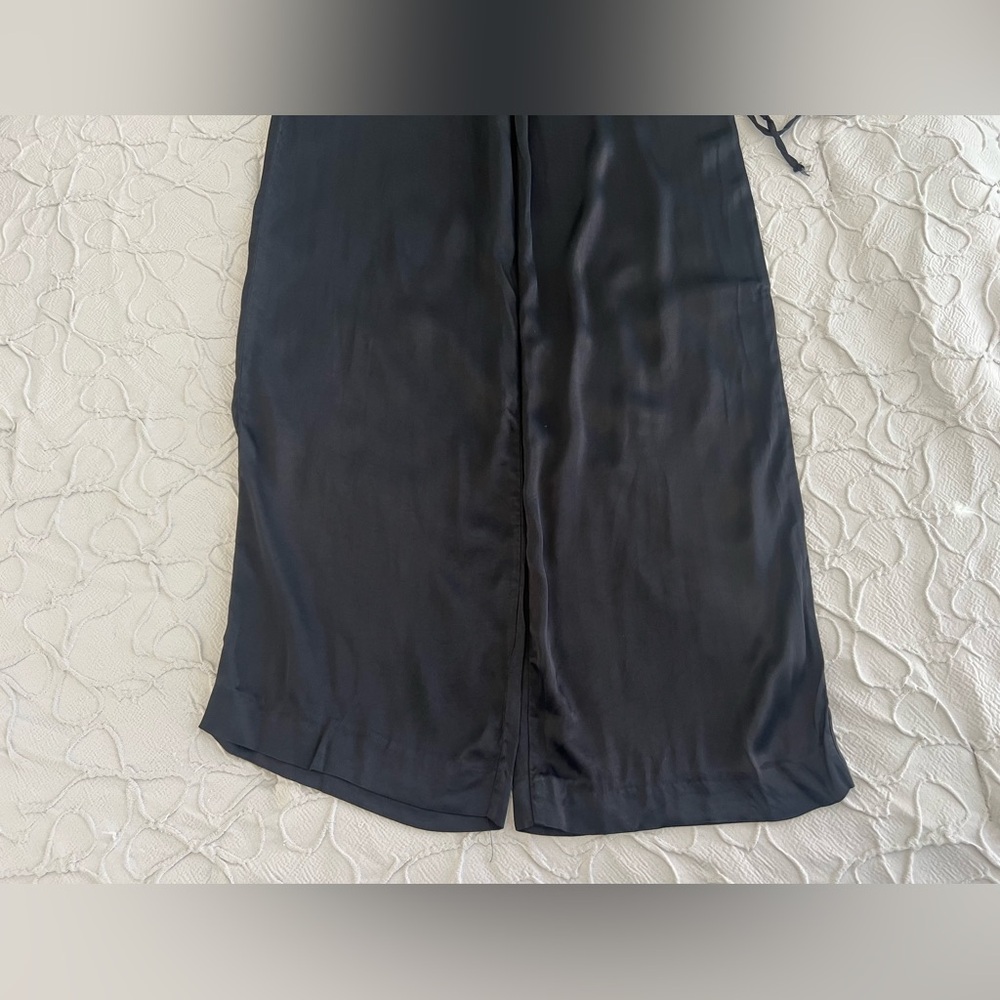 SOLD** Zara Womens Black Satin Wide-Leg Pants Size S (0585) - Picture 3 of 13